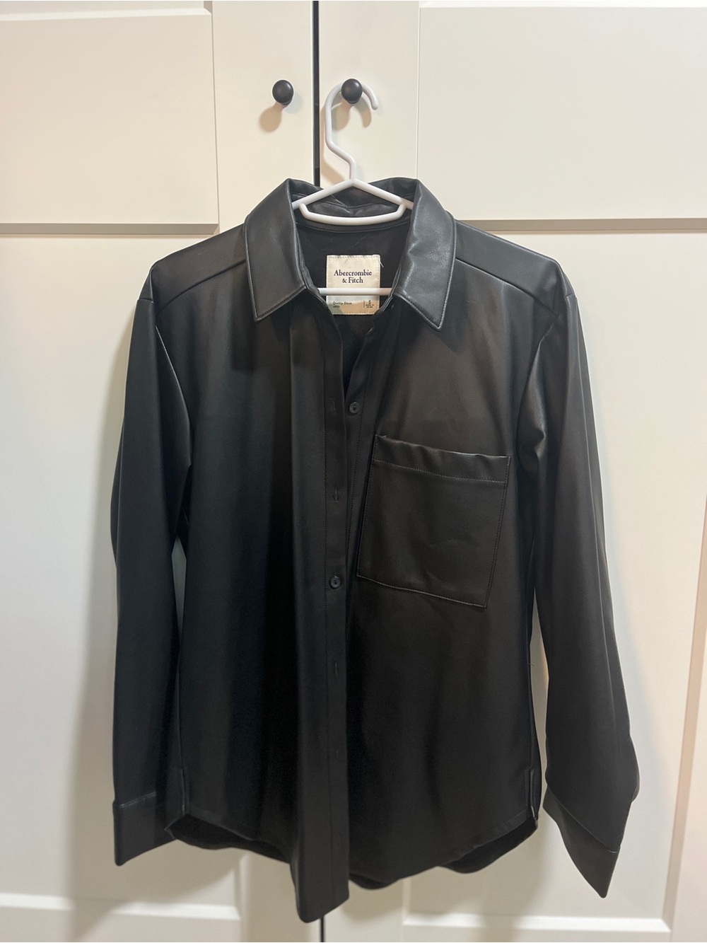 Abercrombie & Fitch Vegan Leather Oversized Shirt Jacket (Never Worn)
